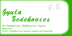 gyula bedekovics business card